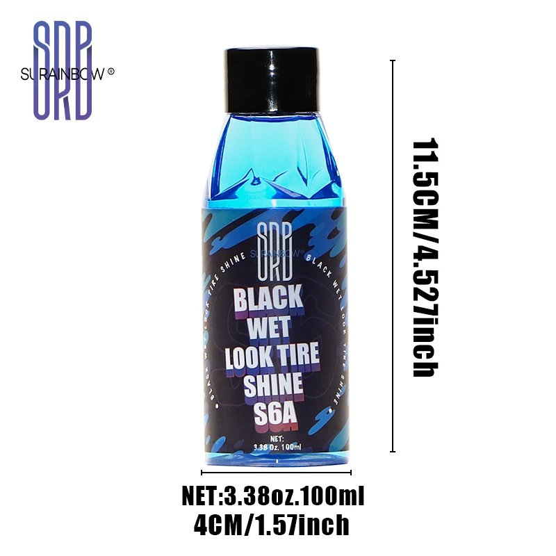 Black Wet Look Tire Shine Dressing, per un nuovo livello di brillantezza e profondità del nero, sicuro per auto, camion, moto, camper