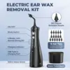 2024 Electric Ear Wax Removal Kit, Water Powered Ear Cleaning Tool with Irrigation Flusher 4 Pressure Settings Safety Ear Washer 4