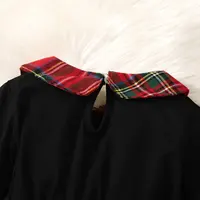 Robe de princesse Cool pour filles de 4 à 7 ans, haut en Patchwork à carreaux, manches longues, avec chapeau, automne et hiver 4