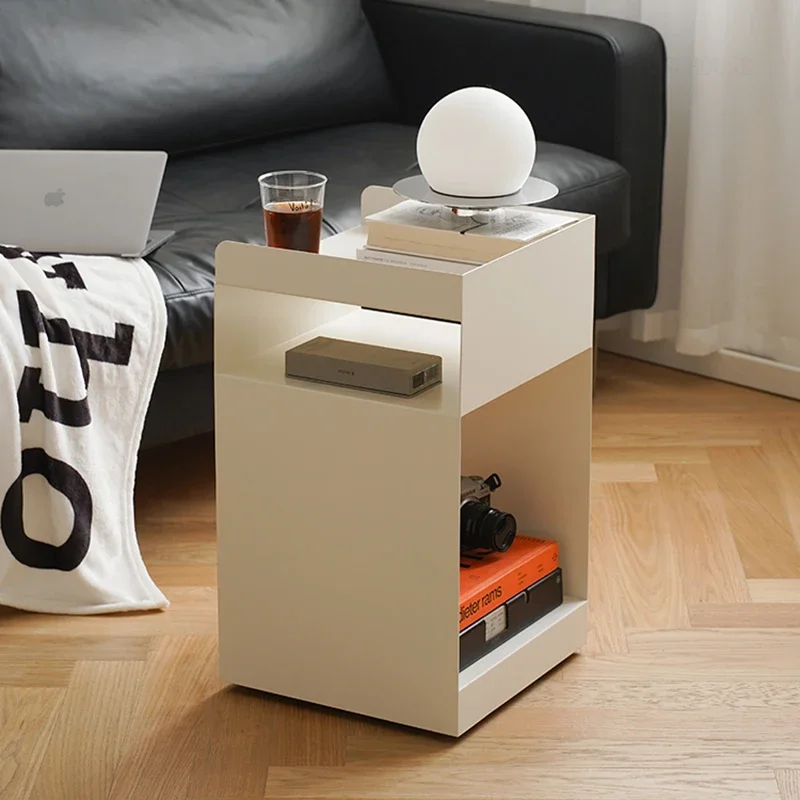 Nordic Metal Nightstands for Bedside Creative Storage Movable Bedside Tables Luxury Multifunctional Night Table for Bedroom