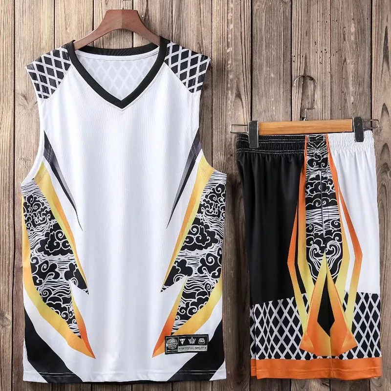 New Style Made Men V Neck Polyester Sublimated Basketball Jerseys