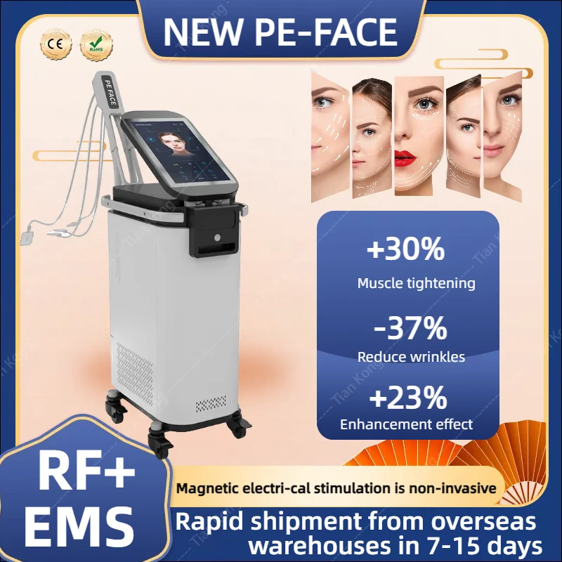 Ems Facial Massager Rf High-Frequency Magnetic Skin Firming Pe Facial Beauty Micro Current Lifting Machine Salon