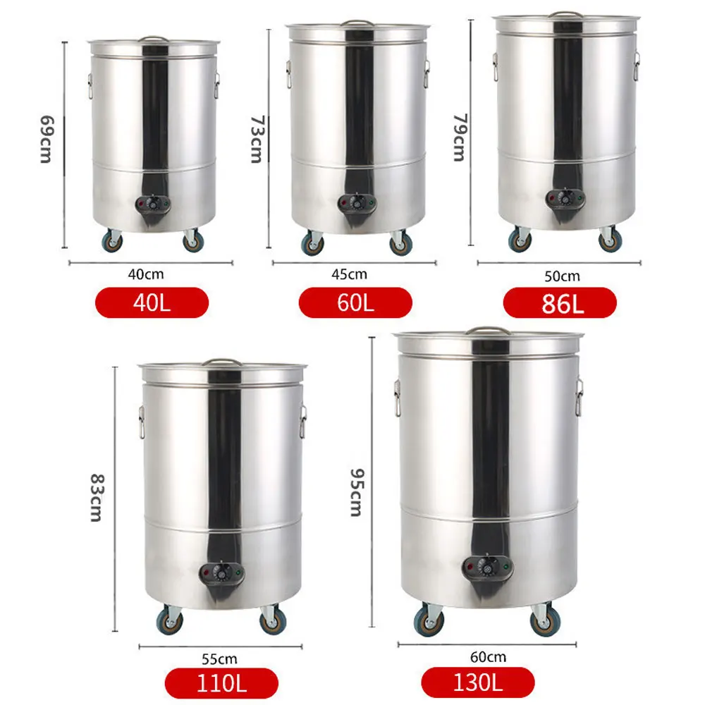 40L commercial stainless steel rice heat preservation bucket large capacity heating constant temperature bucket