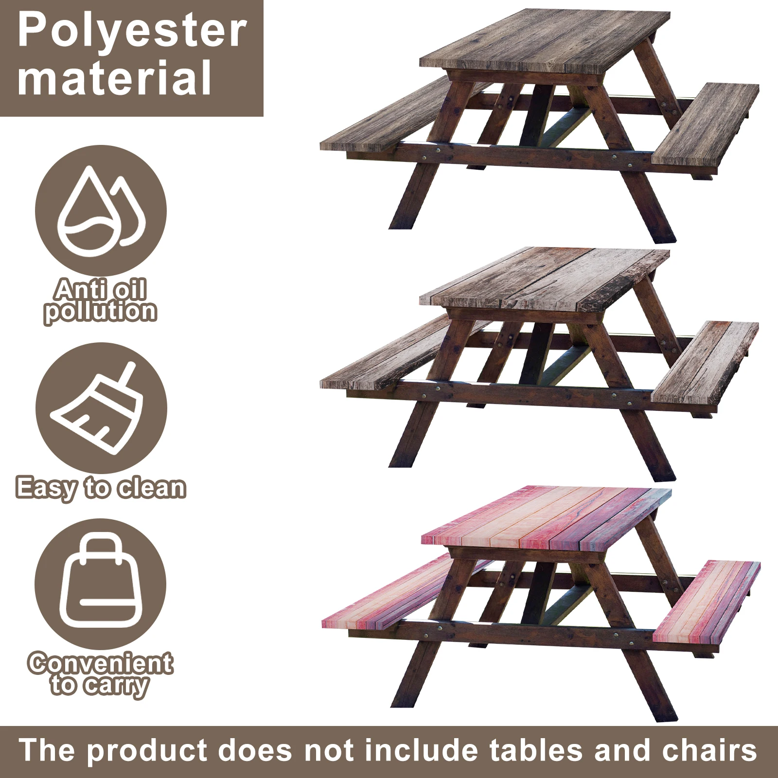 Waterproof Polyester Picnic Table Cover Set
