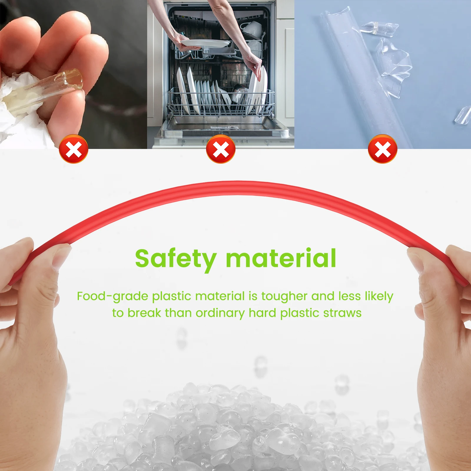 10Pack Reusable Straws with Clearing Brush 12in Long Replacement Straws 10 Colors Tumblers Straw Replacement Food Grade