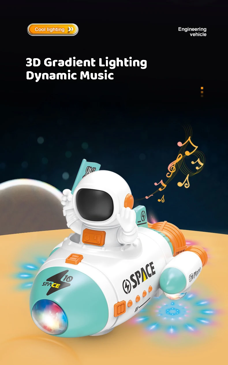 Space Rocket Car Battery Operated With Light &Amp; Music