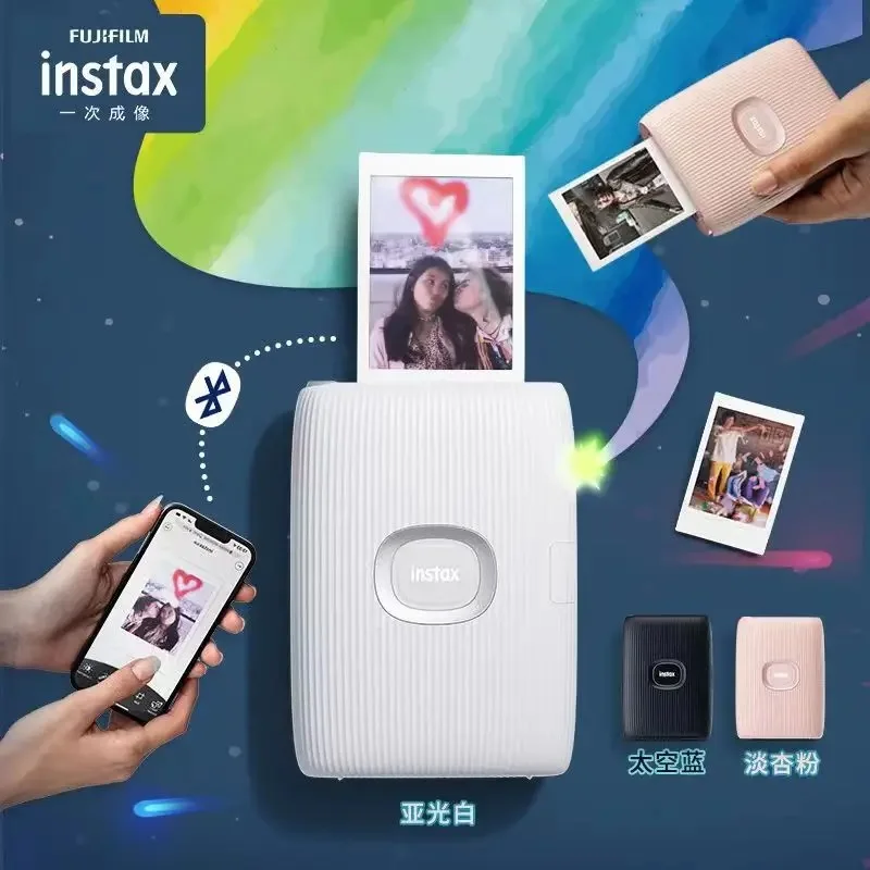 Stampante Fotografica Istantanea Per Smartphone Fujifilm Instax Mini Link 2 Originale Con Connettività Instaxair E Bluetooth (Rosa Bianco Blu)