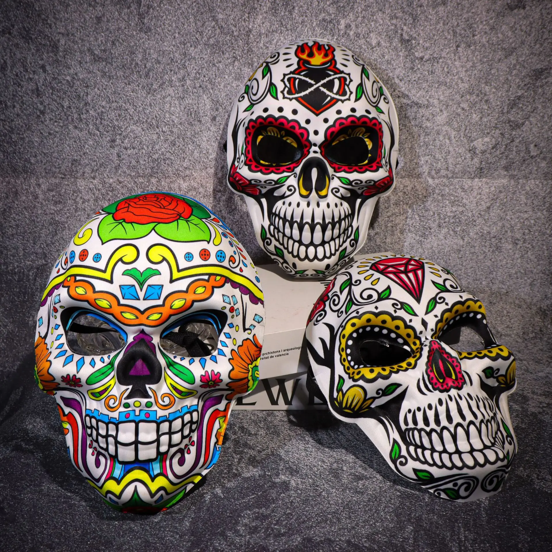 Spooky Day of the Dead Sugar Skull Mask – Festive Cosplay Party Accessory for Halloween Celebrations