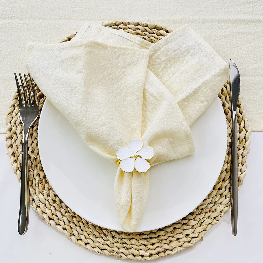10PCS Dinner 100% Cloth Napkins Solid Cotton Table Napkins Serviettes Soft Washable And Reusable For Weddings Parties Restaurant