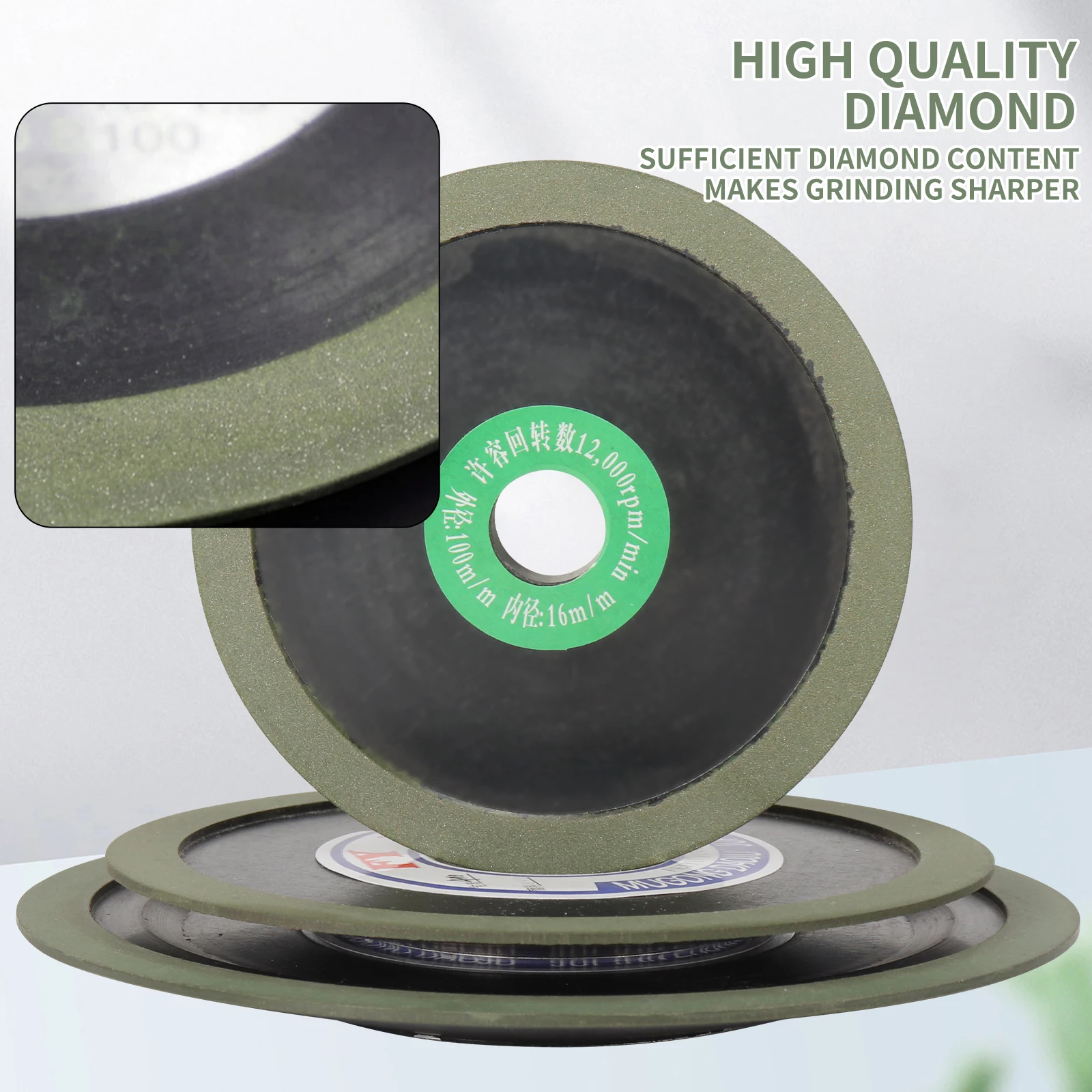 4" 5" 6" Diamond Grinding Wheel Bakelite Resin Grinding Disc for Carbide Milling Cutter Power Tool