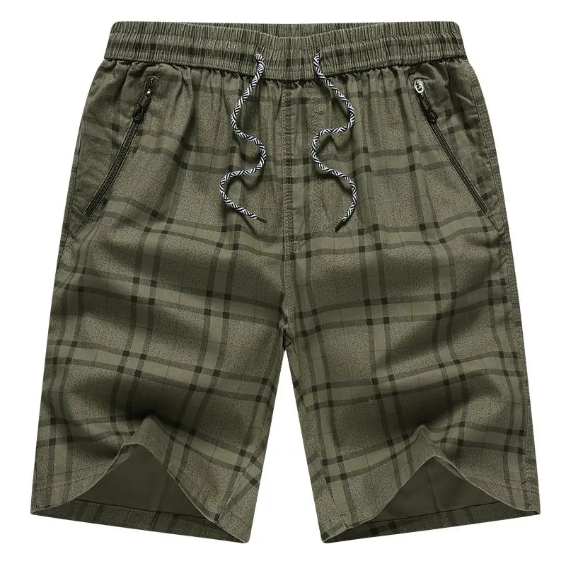 남성용 순면 해변 캐주얼 반바지, 신축성 허리 드로스트링 지퍼 포켓 프린트 패션, 루즈한 빅 사이즈 블루 스포츠 반바지, 여름