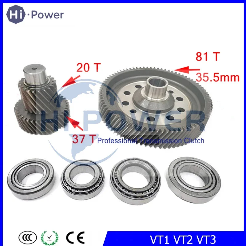 

New VT1 VT2 VT3 CVT Transmission Gearbox Clutch Differential Crown Gear 20T 37T 81T 35.5mm Bearing For Lifan X60