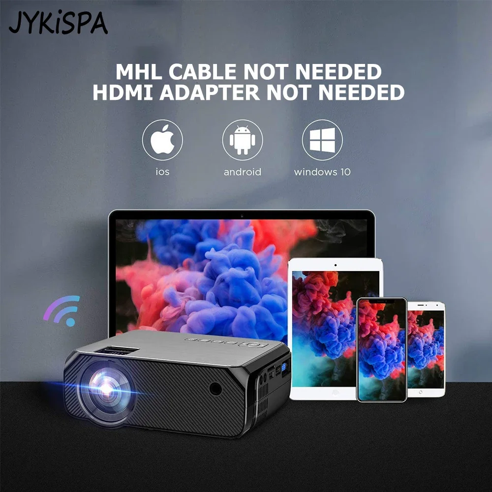 

Smart Mini Projector Built In Speaker Support 1080P 22 Languages Wireless WiFi Portable Video Projetor for Home Theater Cinema