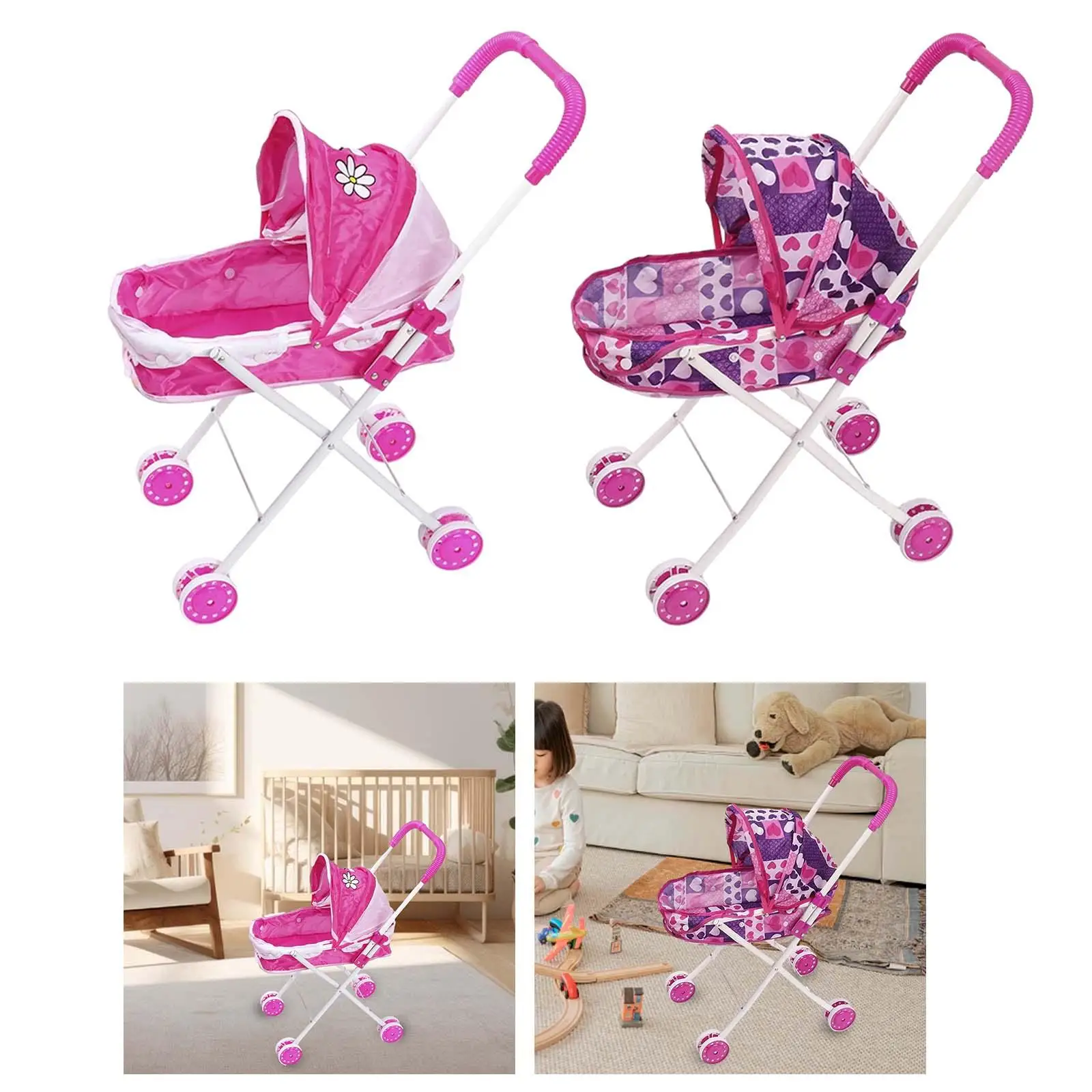 Colcolo Cochecito Plegable Y Ligero Para Muñecas – Carrito Tipo Sombrilla Con Ruedas Suaves – Regalo Ideal Para Niñas De 3 Años