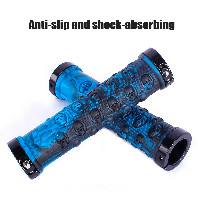 Mountain bike anti slip handle cover shock-absorbing handle aluminum alloy locking rubber handle cover flying bike handle cover