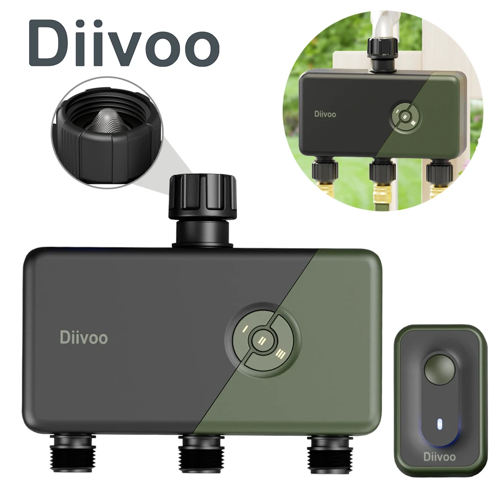 

Таймер для сада Diivoo с Wi-Fi, беспроводной соленоидный смарт-клапан с несколькими зонами, дистанционное управление через телефон, оборудование для автоматического орошения