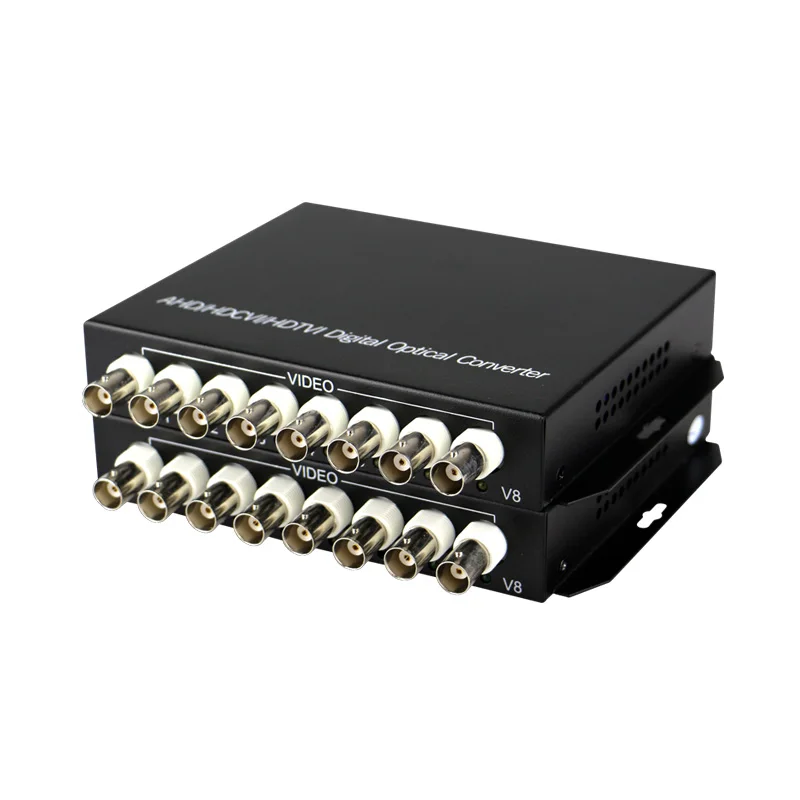 

1080P AHD camera to fiber media converter 8 channel BNC video to fiber converter for AHD 2MP/1.3MP/1MP camera CCTV system