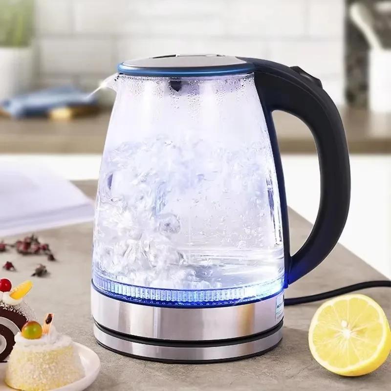 2L Electric Glass Kettle - Borosilicate Cordless Tea Pot with Heating Base, Boiling Water Heater, LED Indicator, Auto Shut-Off 3