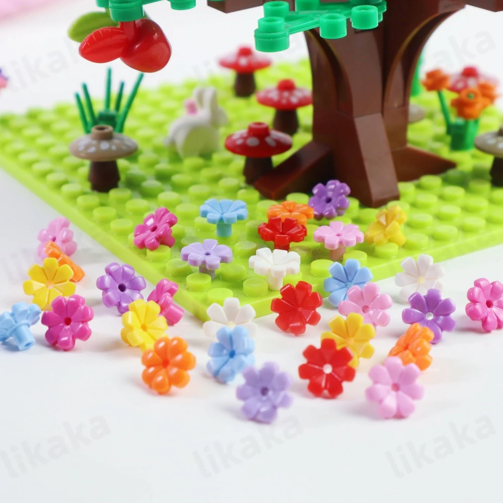 Colorful Flower Building Blocks Set - DIY Beautiful Garden and Tree House Accessories