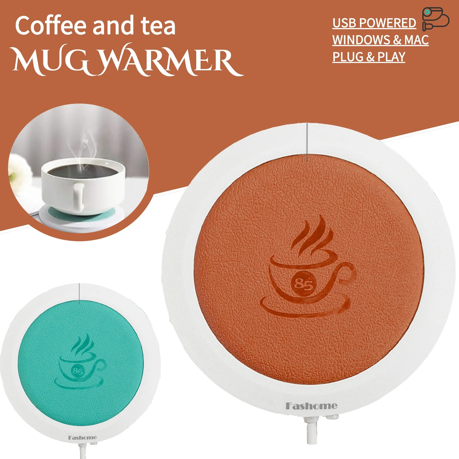 220V Cup Heater Mug Warmer Coffee Mug Heating Coaster Smart Thermostatic Electric Hot Plate Milk Tea Water Heating Pad Heater