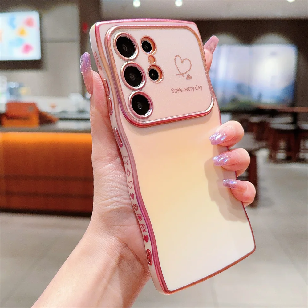 Shockproof Phone Case With Glitter Heart Design For Samsung_voghion.com