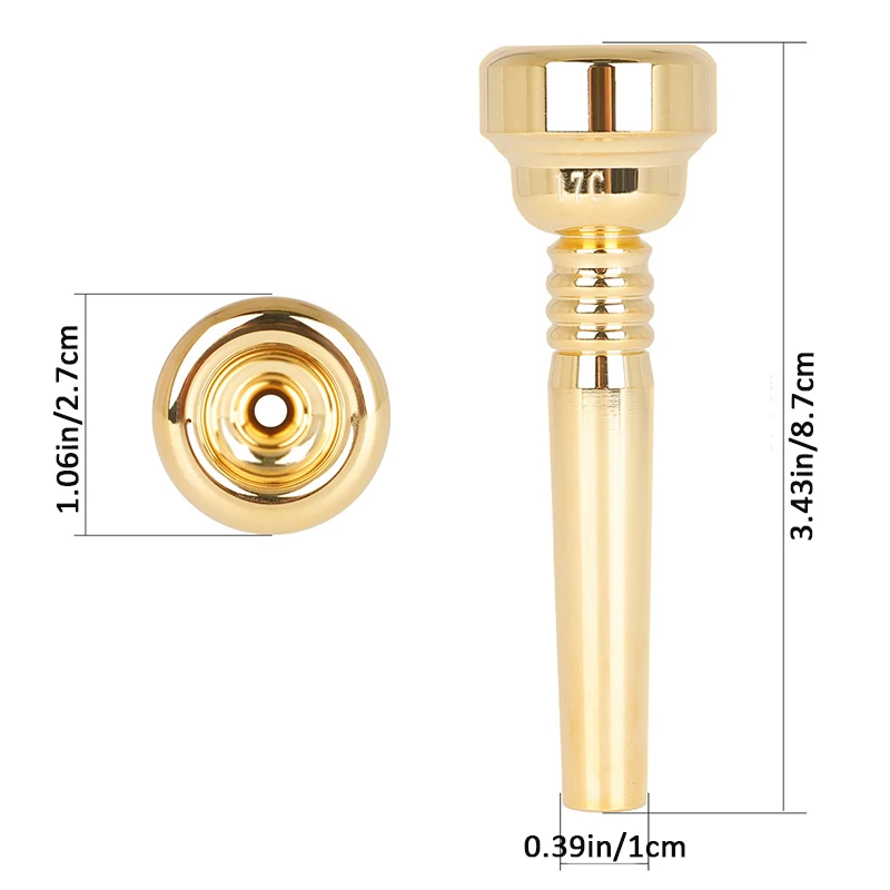17C Golden Trumpet Mouthpiece Musical Instrument Replacement Parts High Quality Tone Gold Plated Brass Instrument Accessories