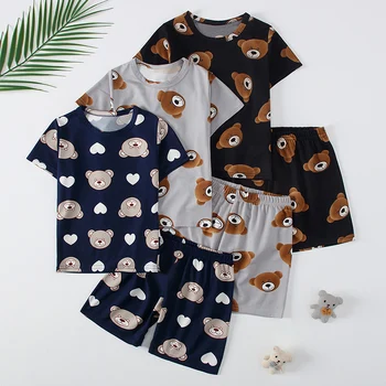 Kids Bear Print Outfit Set 1