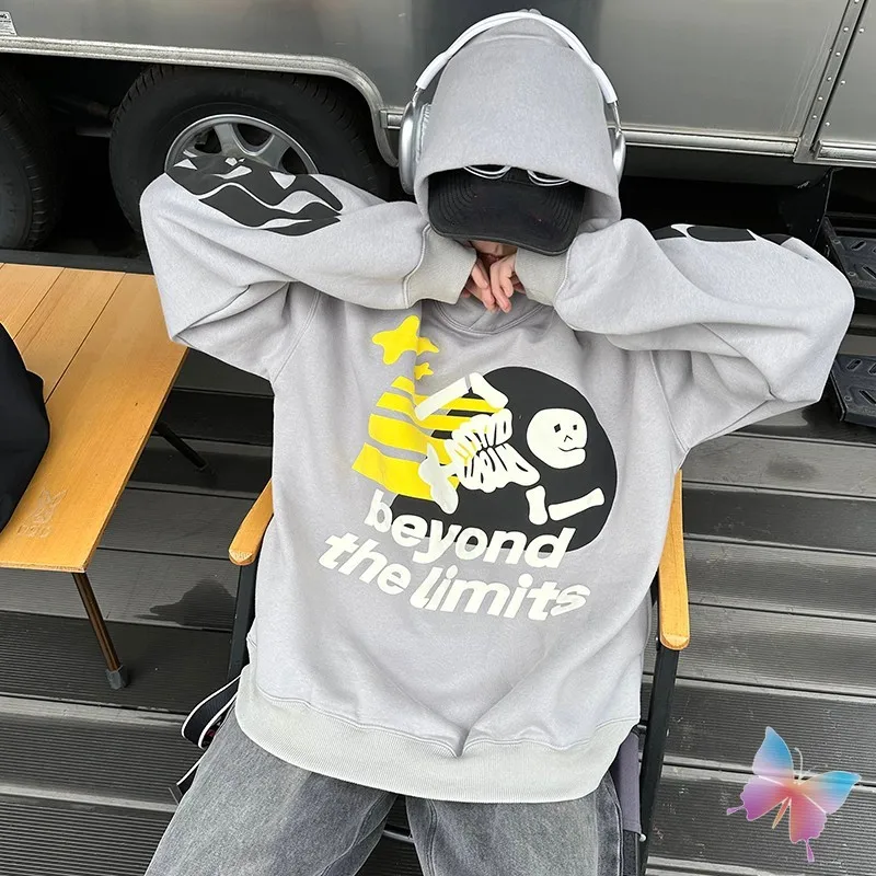 

Winter Grey BROKEN PLANET Hoodies Foam Running Skull Letter Print BP Pullover Oversize Kanye Sweatshirts Men Women Fast Shipping