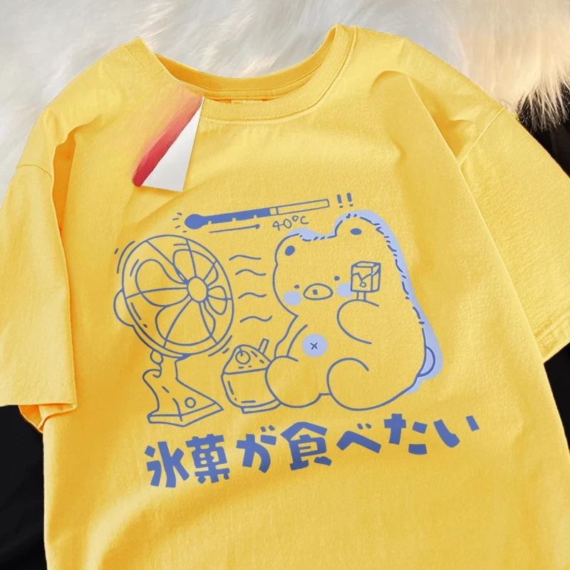 Siblings T-Shirts Hot Summer Fruit Popsicle Fan Short Sleeve Kawaii Fashion Oversized Short Sleeve Loose Siblings Tshirts 3