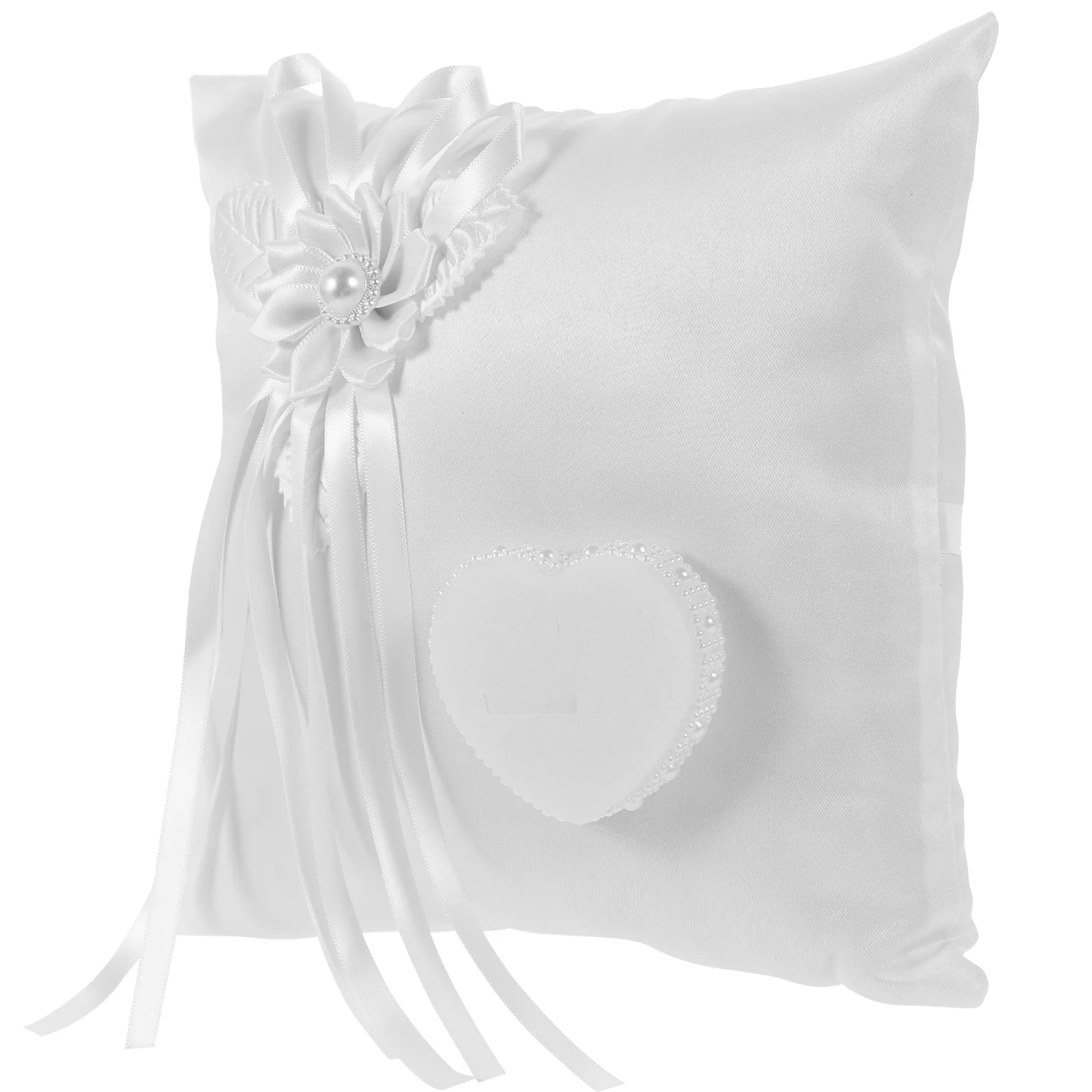 

wedding ring pillow white flower wedding ring cushion bearer wedding ring box ring holder for wedding engagment anniversary