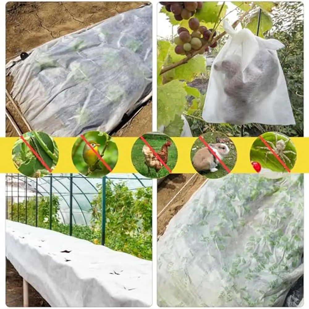 Winter Frost Protection Plant Covers 10x100 FT 1oz/yd&sup2; Floating Row Cover Blanket Cold Weather Garden Vegetables Fruit Trees