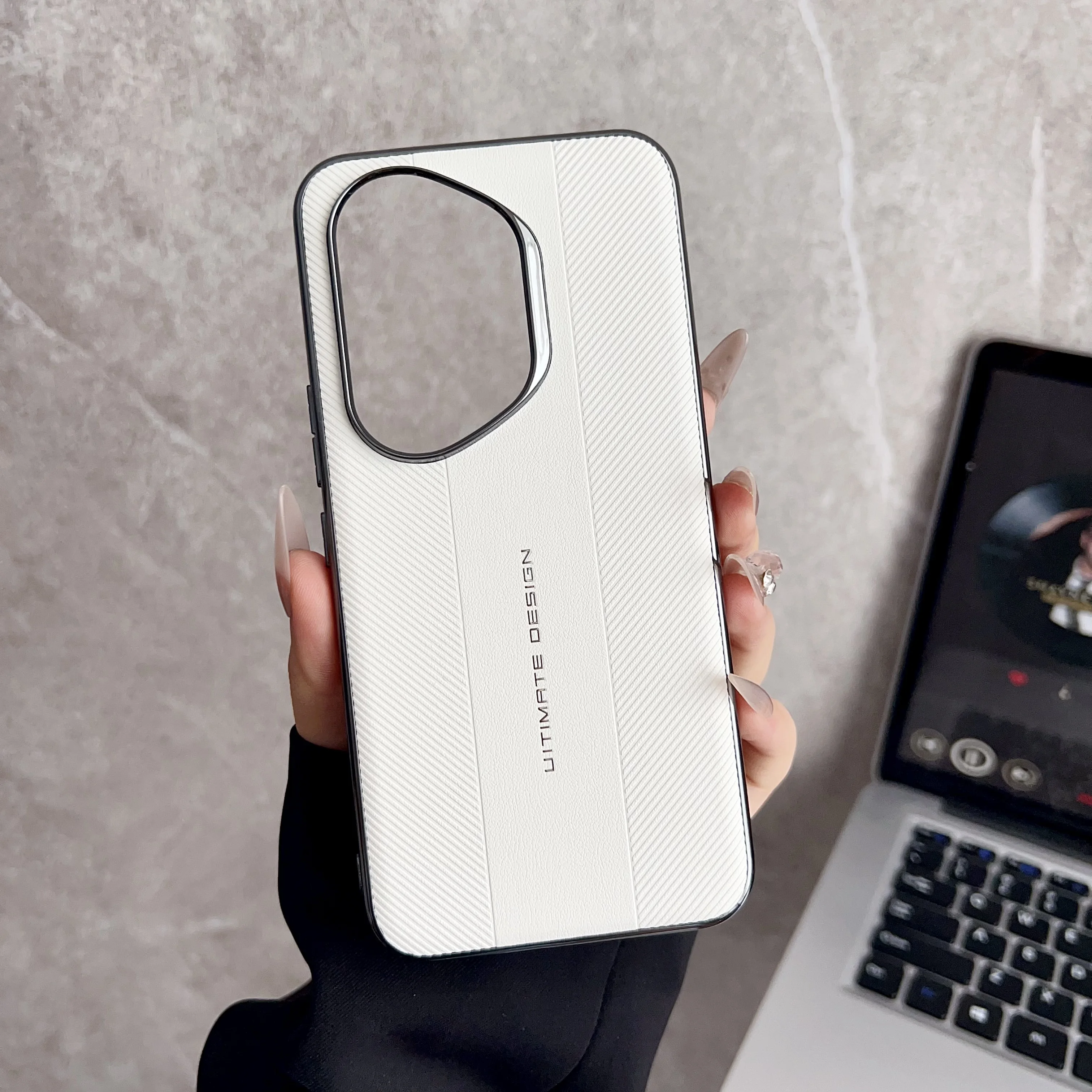Luxury Plating Leather Texture Shockproof Hard Shell Phone Case