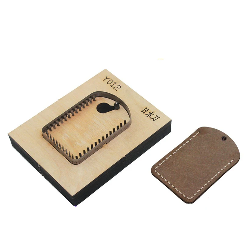Japan steel blade dies Cutter double side IC ID card holder DIY leather craft key ring knife mould die cut hand punch tool