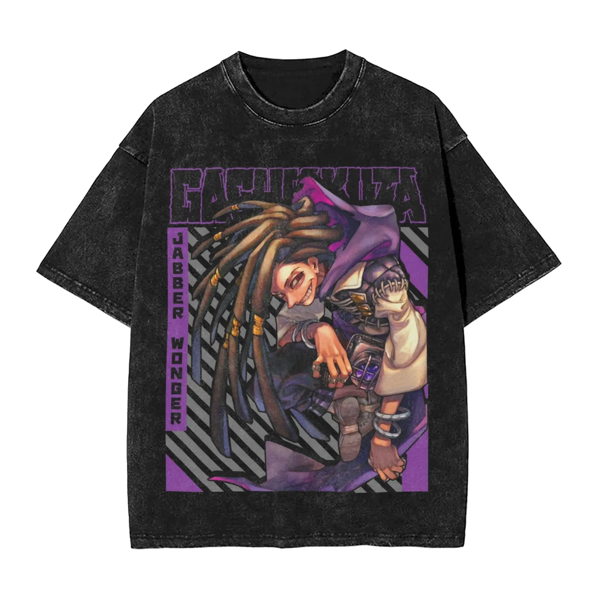 Jabber Wonger Gachiakuta Anime Washed T-Shirts Streetwear Hip Hop Vintage T-Shirts T-Shirts Tops für Männer Kurzarm Street Summer