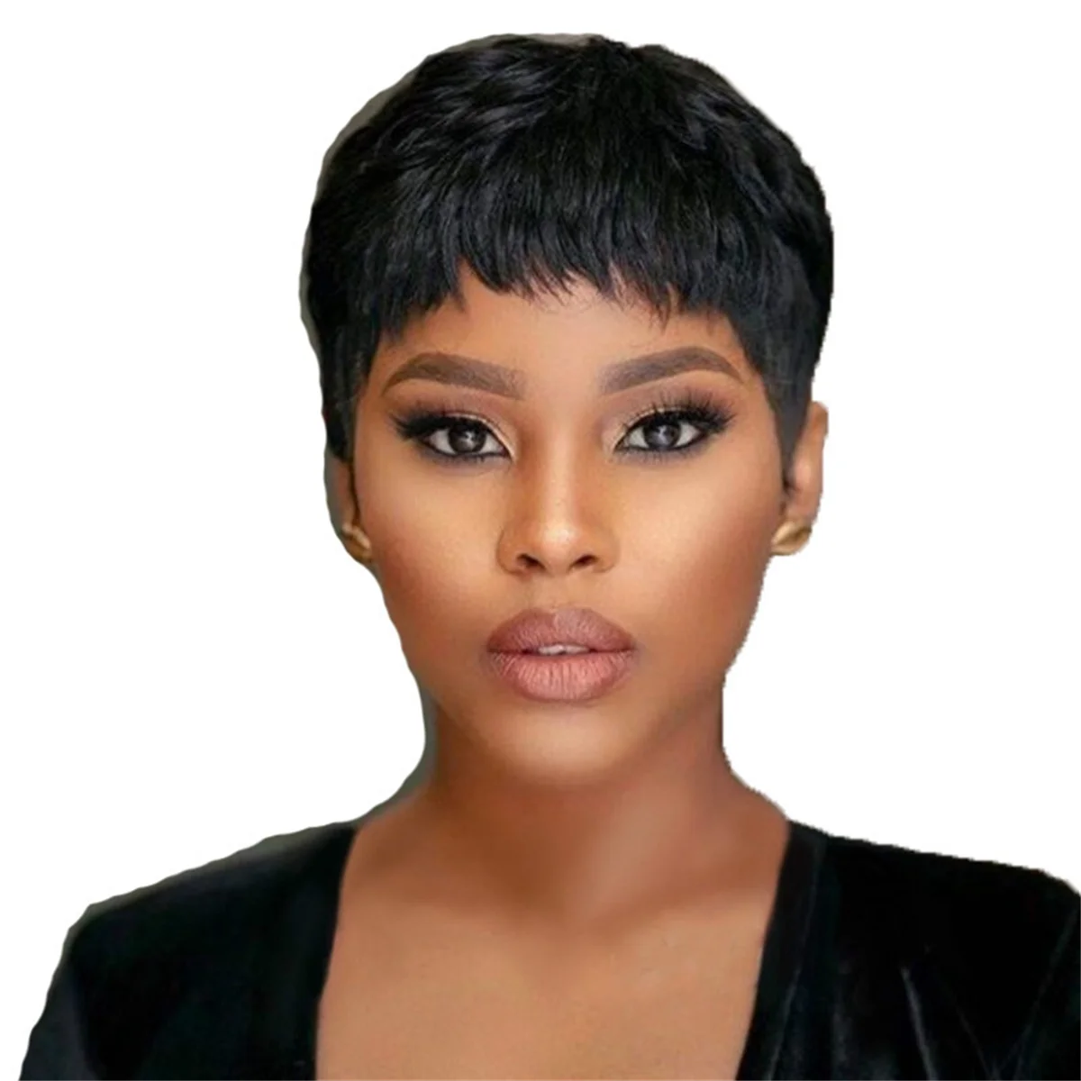 Short Wig Women'S Wig, Human Short Hair Wig Coat Hair with Wigs for Women and Girls(Black)
