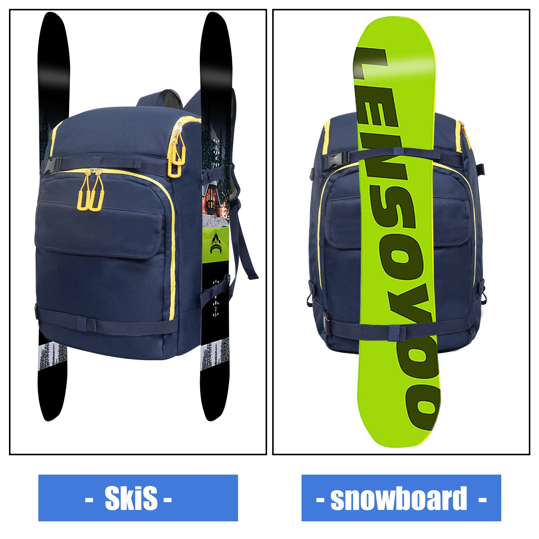 ski boot bag with external webbing