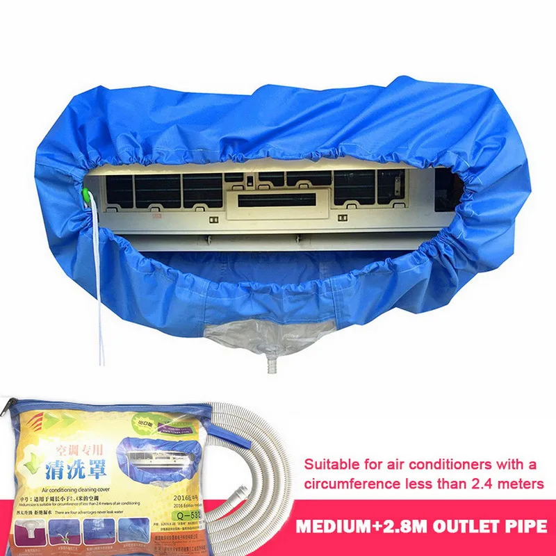 Description Picture 5 of itemLarge 2.4/3.2m Air Conditioner Cleaning Cover Double Layer Thickening Wash Mounted Protective Dust Cleaner Bag Tightening Belt