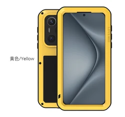 Ultimate Shockproof Metal Armor Phone Case - Full 360 Protection, Heavy Duty Rugged Design for Pura 80Pro (Yellow)