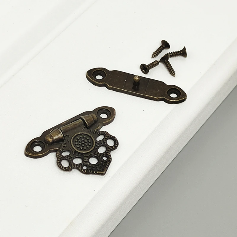 2/3/4/5pcs Antique Bronze Hasp Vintage Decorative Latch Handle Wooden Box Buckle Pad Chest Lock Cabinet Buckle Retro