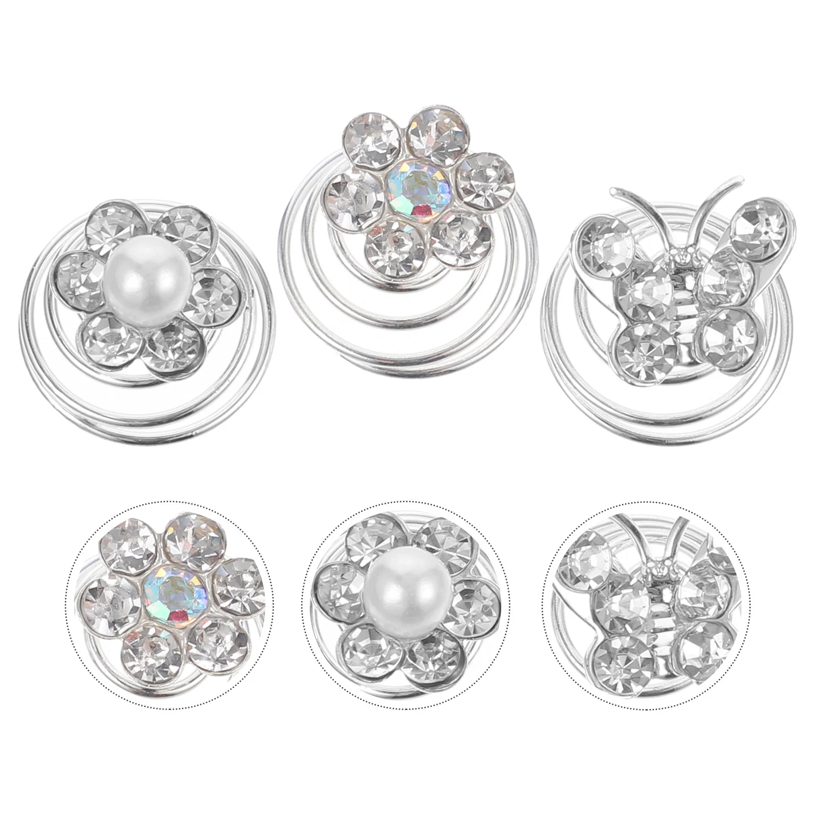 

Rhinestone Spiral Hairpins Wedding Bridal Hair Pins Rhinestone Twists Coil Flower Swirl Spiral Hairpins Mini Hair Clips
