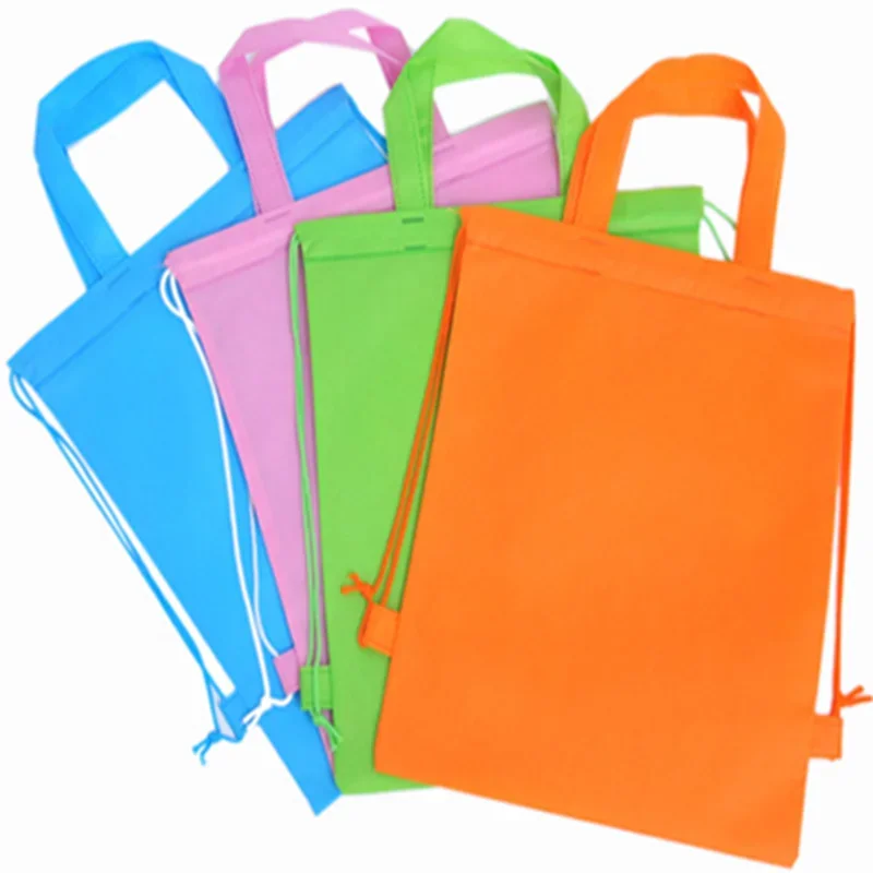 20 pcs drawstring backpack Shopping Tote Bag  Gift Non Woven fabric Bag Items Businesses Customizable LOGO Reusable handbag