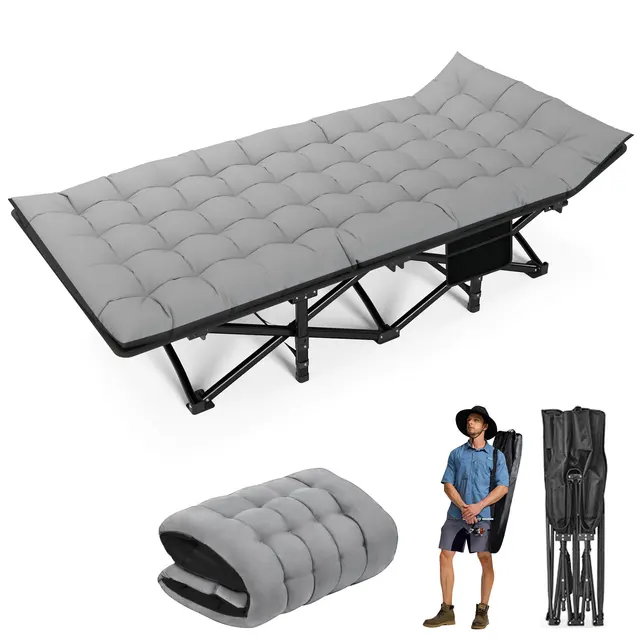 Folding Camping Cot Camp Cots Portable Heavy Duty Outdoor Camping Bed for Adults Home Beach RV Noon Break 200KG Bearing 2 Folding Camping Cot Camp Cots Portable Heavy Duty Outdoor Camping Bed for Adults Home Beach RV Noon Break 200KG Bearing 2