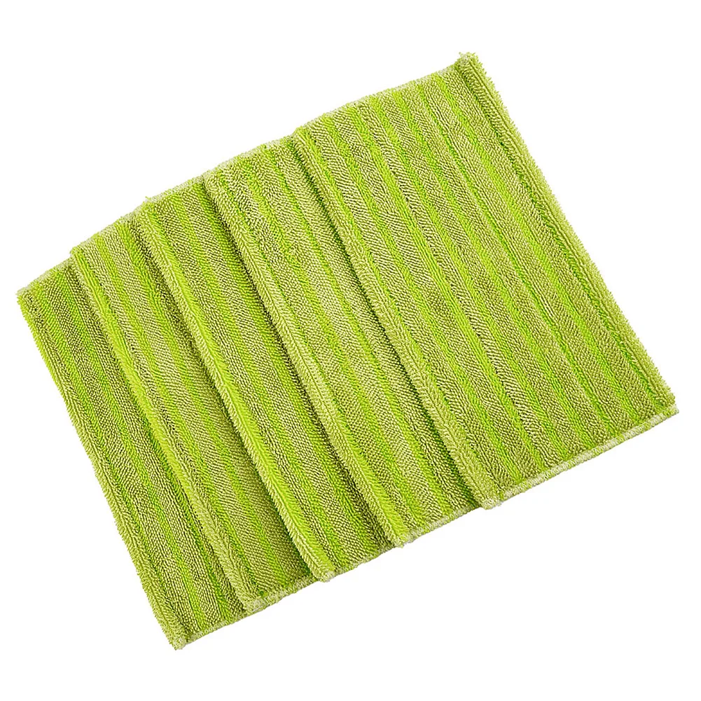 

5 Pack Reusable Washable Mop Pads Dust Microfiber Cloth Green Pet Hair Cleaning Cloths For Wet Jet Mop Pads
