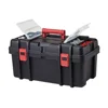 22-Inch Heavy-Duty Black Tool Box with Clear Lid Organizers Removable Utility Tray Carrying Handle 3