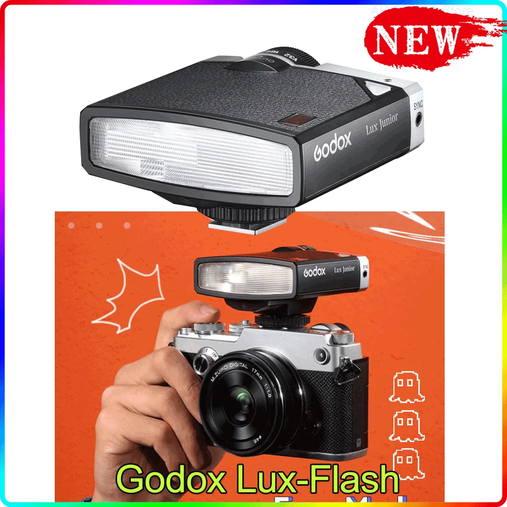 Godox Lux Junior Camera Flash GN12 6000K±200K 7 Levels Flash Speedlite
