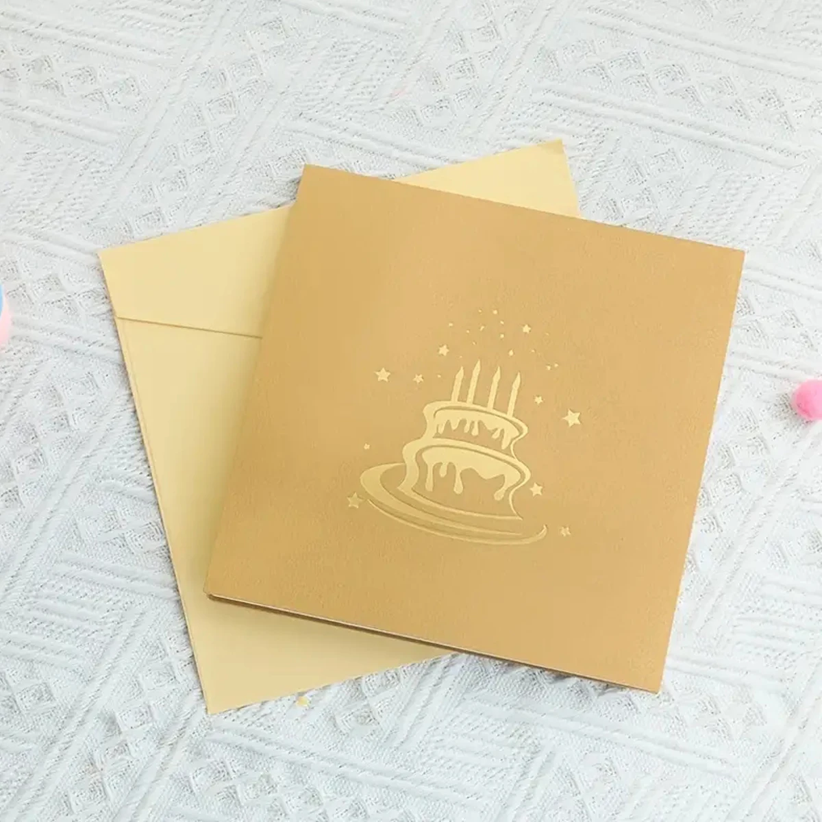 No Musical Birthday Greeting Cards 3D Pop Up Gift Card with Led Music gift cards with envelope wedding decorations for tables 1PC greeting cards