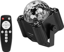 Voice-Activated Colorful Party Disco Ball Lighting - USB (Black)