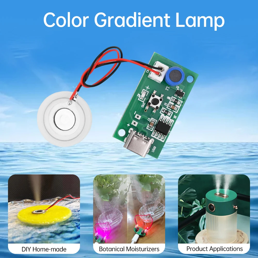 Nebulizer Module DIY Humidifier Module Ultrasonic Nebulizer Driver Board Sprayer DIY Accessories Type-C Interface DC 5V atomizing sprayer