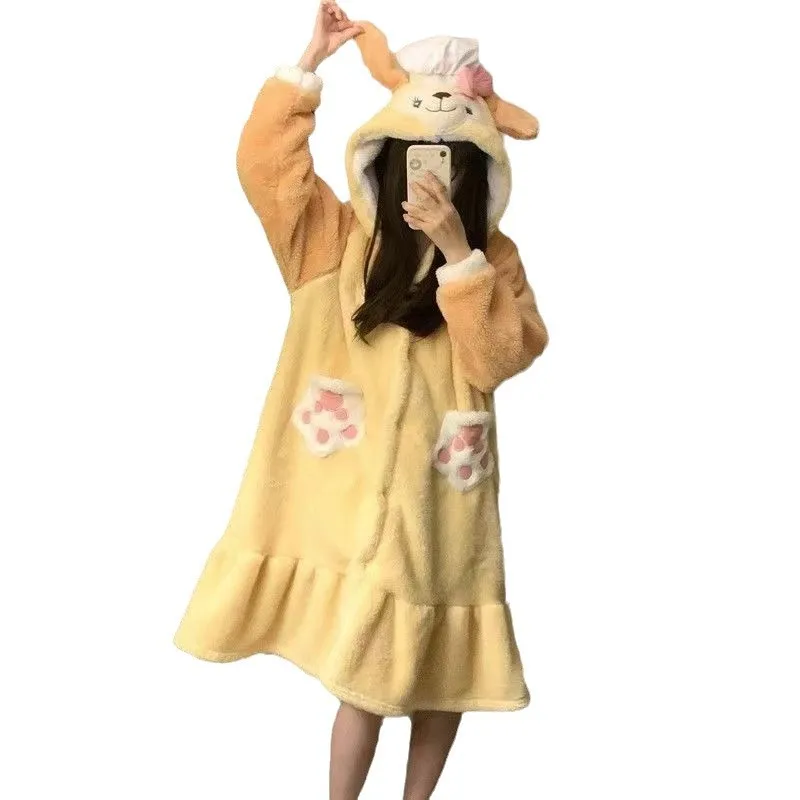 MINISO Chef Dog Robes Cosplay Costumes Halloween Butter Cake Onesies Anime Adult Nightgown Xmas Carnival Funny Pajamas Kigurumi