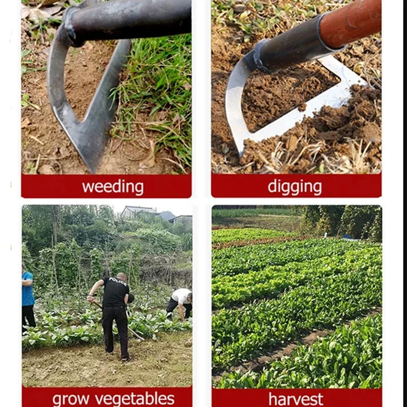 Hollow Hoe Weeding Rake Labor-saving Weeding & Loosening Soil Artifact Harrow Handheld steel weeding hoe Hoe Farm Tool Gardening 4